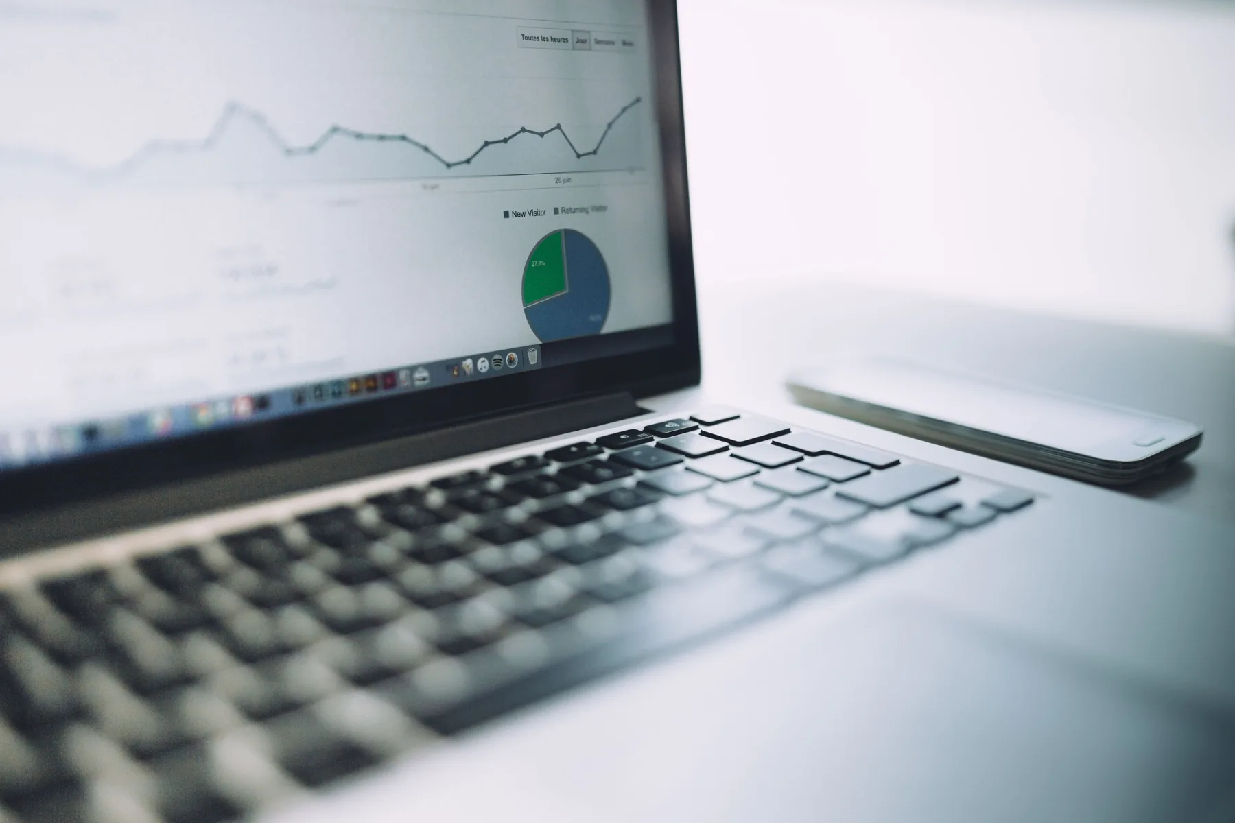 Analytics dashboard displayed on a laptop